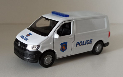 Macheta Volkswagen Transporter T6 Van Politia 2016 - Welly 1/40 VW foto