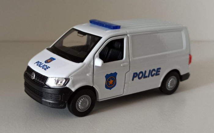 Macheta Volkswagen Transporter T6 Van Politia 2016 - Welly 1/40 VW