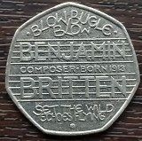 (S) MONEDA ANGLIA - 50 PENCE 2013, 100 ANI DE LA NASTEREA LUI BENJAMIN BRITTEN, Europa