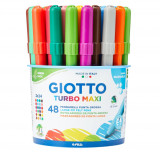 Set 46 carioci lavabile GIOTTO Turbo Maxi 5 mm - RESIGILAT