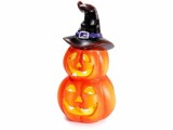 Cumpara ieftin Dovleac Halloween teracota multicolora cu led &Oslash; 8,5 cm x 16,5 H