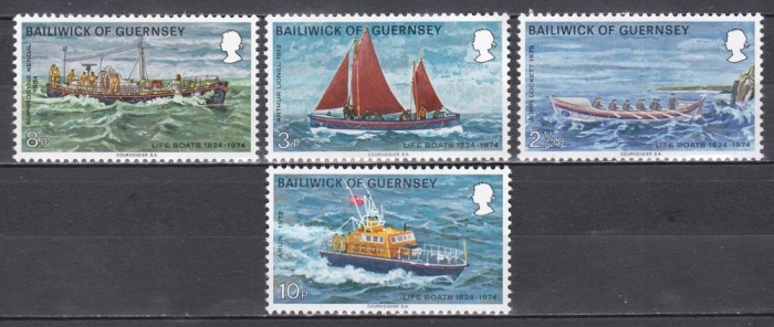 Guernsey 1974 - Bărci de salvare, MNH