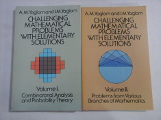 CHALLENGING MATHEMATICAL PROBLEMS WITH ELEMENTARY SOLUTIONS - YAGLOM foto