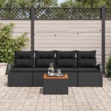Cumpara ieftin Set de canapele pentru grădină 5 pcs Negru Rattan poli