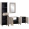 Set dulap baie 4 buc. Gri Lemn de mango solid - 2