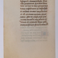 Manuscris original - Foaie dintr-o Carte de Ore (Le Livre d'heure) - cca. 1450