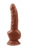 Dildo Realistic Obsidian Intruder 18cm cu Cupa Suctiune Maro
