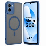 Husa pentru Motorola G06, Matte MagSafe, Protectie 360, Anti-Soc, Protectie Camera, Albastru