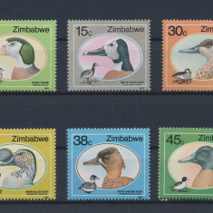 ZIMBABWE 1988--pasari-RATE-Serie completa de 6 timbre nestampilate