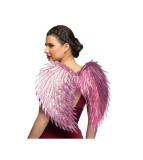 Aripi de inger roz metal din pene 55 x 50 cm