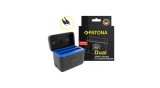 Carcasă de &icirc;ncărcare duală PATONA pentru Insta360 X5 1/CP5/31/55-2 incl. cablu USB-C