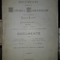 Eudoxiu de Hurmuzaki-Documente privitoare la istoria romanilor,vol.1 supliment I
