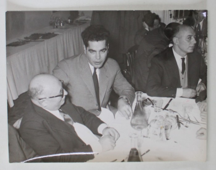 JACQUES DUCLOS DISCUTAND LA MASA , CONGRESUL AL VIII - LEA AL P.C.I. , ROMA , FOTOGRAFIE DE PRESA , 1956