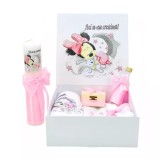 Set Cutie Trusou cu Lumanare, 9 Piese &quot;Cu drag de la nasi&quot; - Luna Minnie, Roz - TB201