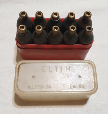 ELTIM Romania Set complet capsule metalice pentru umplut sifon, anul 1974 foto