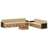 vidaXL Set de canapele de exterior 8 pcs Natural și Bej 3383106