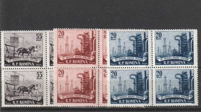 Centenar industrie petroliera , bloc de 4 , nr Lista 442 , Romania.