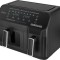 Friteuza dubla cu aer cald ECG AF 8300 Dual Fry, 5.2 + 3.1 litri, 2700 W, 8 programe, control temperatura 80-200&deg;C