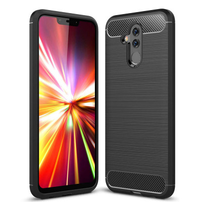 Husa pentru Huawei Mate 20 Lite - Techsuit Carbon Silicone - Black foto