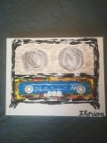TABLOU PE PANZA CU SASIU NOU 24X30 CM RADIO PRET 20 LEI PICTOR FLORIAN