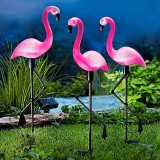 Set 3 x Lampa Solara estetica exterioara de gradina model "Flamingo"