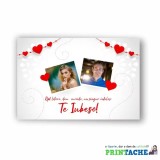 Tablou Canvas Personalizat cu 2 Poze si Mesaj, Decoratiune Casa, Print Premium, Cadou Unic