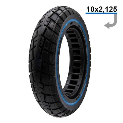 Anvelopă solidă ultra-ușoară off-road, 10x2.125-6.1/B34, negru cu linie albastră | Motorevolution foto