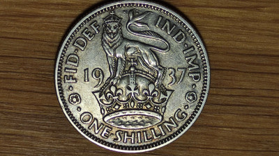 Anglia Marea Britanie -moneda colectie argint - 1 shilling 1937 - exceptionala ! foto