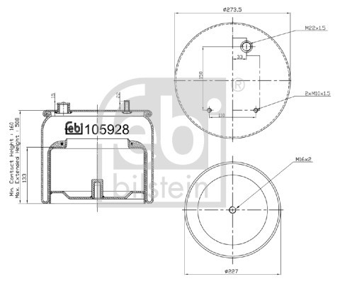 FEBI BILSTEIN 105928 Burduf, suspensie pneumatica