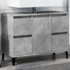 vidaXL Dulap de chiuvetă, gri beton, 80x33x60 cm, lemn prelucrat 857128