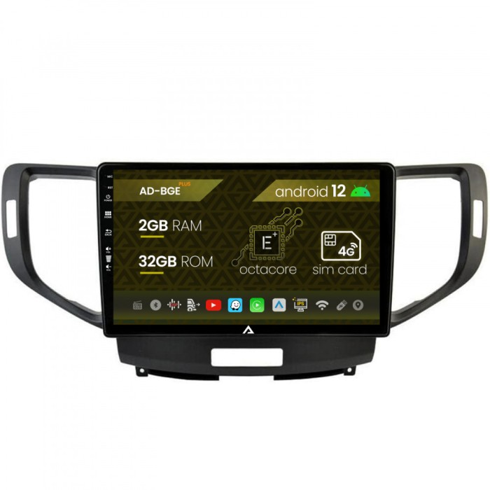 Navigatie Honda Accord VIII (2008-2012), Android 12, E-Octacore 2GB RAM + 32GB ROM, 10.1 Inch - AD-BGE10002+AD-BGRKIT005V2