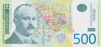 Bancnota Serbia 500 Dinari 2007 - P51 UNC foto