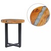 Masuta cafea Gossi lemn tec/mango, polirasina, 40x45 cm, multicolor, rotunda, design unic