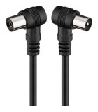 Cablu coaxial tata-mama 1.5m negru conectorI cotitI Goobay