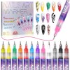 Set 12 markere acrilice pentru unghii, varf fin 0.5 mm, nail art, manichiura DIY, uscare rapida, 13 x 10 cm, multicolor, Dactylion