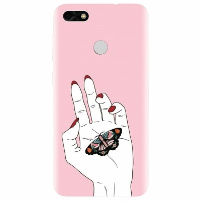 Husa silicon pentru Huawei P9 Lite, Butterfly In Hand foto