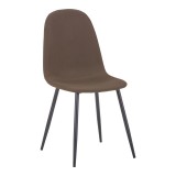 Cumpara ieftin Scaun Bella material textil maro picioare metalice negre 43x52x88 cm