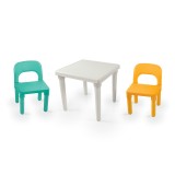Set Masa cu Scaune Copii DOLU Pastel, Plastic Non-Toxic, Interior/Exterior, +2 Ani