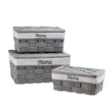 Cumpara ieftin Set 3 cosuri depozitare gri 26 x 16 x 11 cm, 30 x 20 x 12,5 cm, 34 x 25 x 16,5 cm