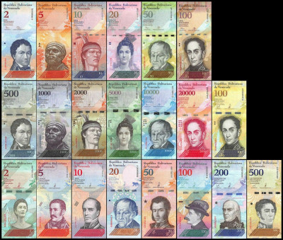 VENEZUELA - 2 - 2007 === 500 BOLIVARES 2018 , SET DE 21 BANCNOTE NECIRCULATE . foto