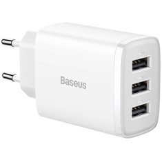 Incarcator de Priza 3xUSB, 17WBaseus, CCXJ020102, Alb