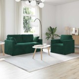 vidaXL Canapea 2 pcs Verde &icirc;nchis 158 x 78 x 80 cm Catifea 3407553