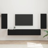 Cumpara ieftin Set comoda TV 4 buc. Negru Lemn prelucrat