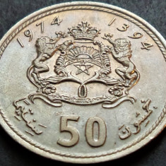 Moneda 50 SANTIMAT - MAROC, anul 1974 *cod 4878 - HASSAN II