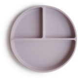 Mushie Silicone Suction Plate farfurie compartimentată cu ventuză Soft Lilac 1 buc