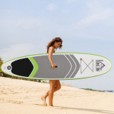 HOMCOM Placa SUP gonflabila cu Accesorii incluse Stand Up Paddle Verde si Alb