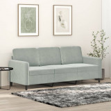 Gossi canapea cu 3 locuri, gri deschis, material 180cm catifea