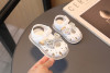 Sandale albe pentru fetite - Fundita cu strasuri (Marime Disponibila: Marimea