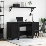 VidaXL Birou cu raft Stejar negru 140 x 50 x 75 cm Lemn compozit