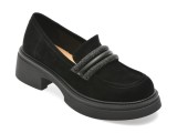 Mocasini EPICA negri, W150030, din piele intoarsa